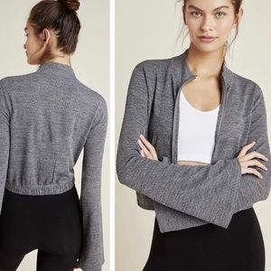 Free People FP Movement Off the Grid Bell Sleeve Full Zip Gray Jacket